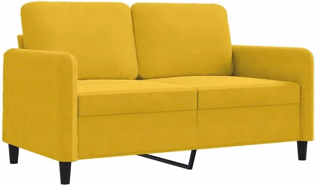 Divano | Divano da soggiorno | Sofa a 2 Posti giallo 120 cm in Velluto