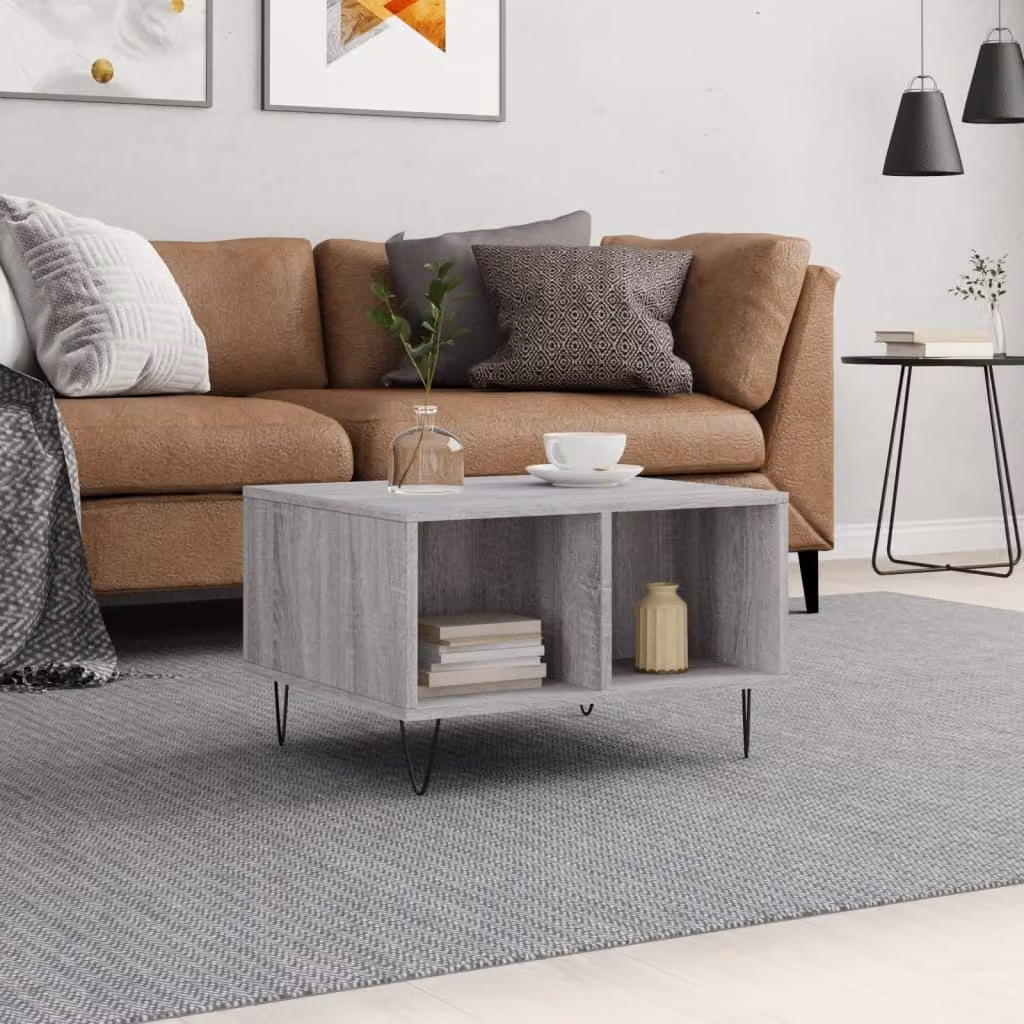 Maison Exclusive - Tavolino grigio Sonoma 60x50x36,5 cm Materiale ligneo