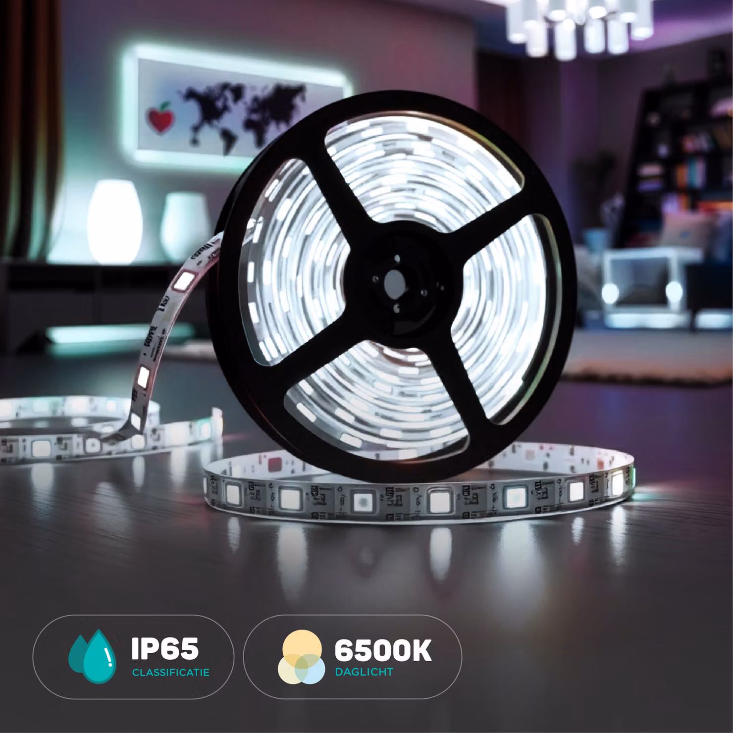 set di 4 luci di diffusione a LED, 5760 lumen, 4000K, L 150 cm