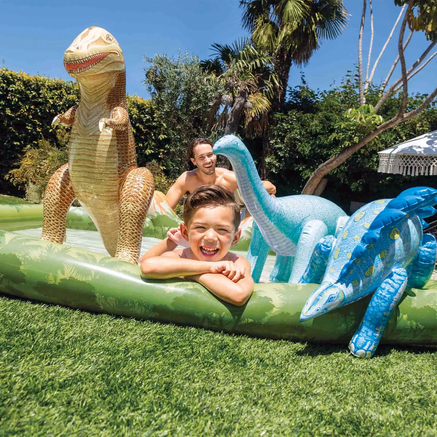 Intex Play Center Jurassic con Palline Wet Set Collection Multicolore L/P/H: 201 x 201 x 36 cm – 3