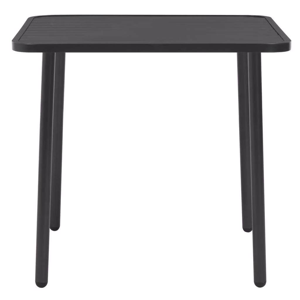 Tavolo da Giardino Grigio Scuro 80x80x72 cm in Acciaio