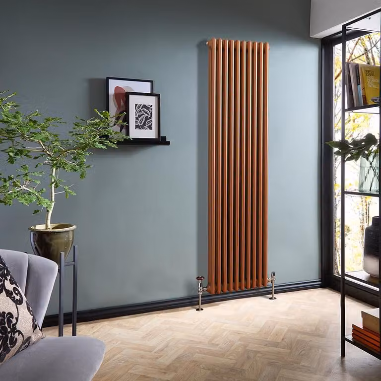 Radiatore Tradizionale Verticale a Doppia Colonna - Rame Metallizzato - 1800mm x 470mm - Regent by Hudson Reed