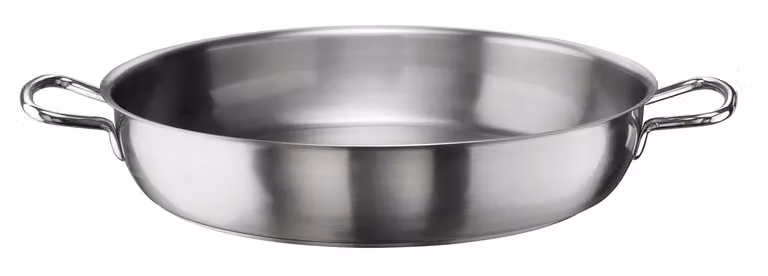 Tegame in acciaio inox per induzione con due maniglie, linea Master, diam.32cm