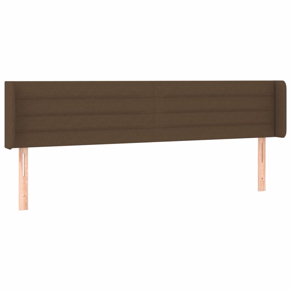 Testiera ad Orecchio Marrone Scuro 183x16x78/88 cm in Tessuto