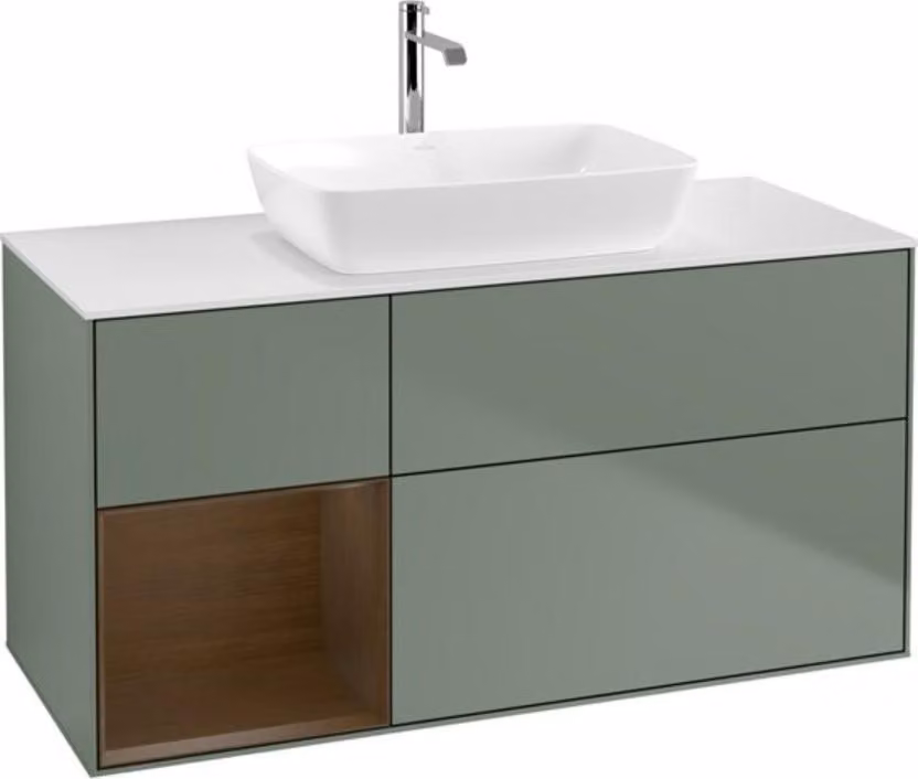 Mobiletto V&B Finion 120cm, Pl wh. m, Reg wal ven, Oli. m Lac