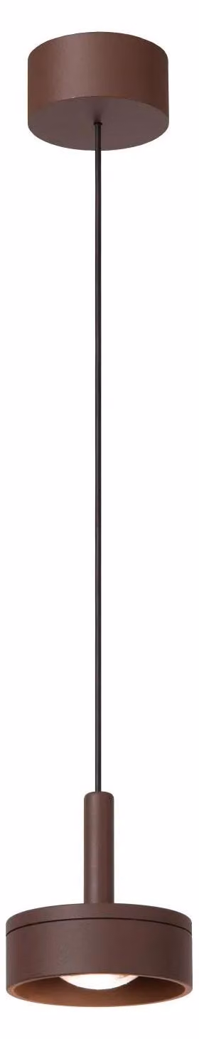 Lucide LENZ – Lampada a sospensione per interni/esterni – Ø 11 cm – LED – 1x8 W, 2700 K – IP54 – color marrone ruggine | Essential