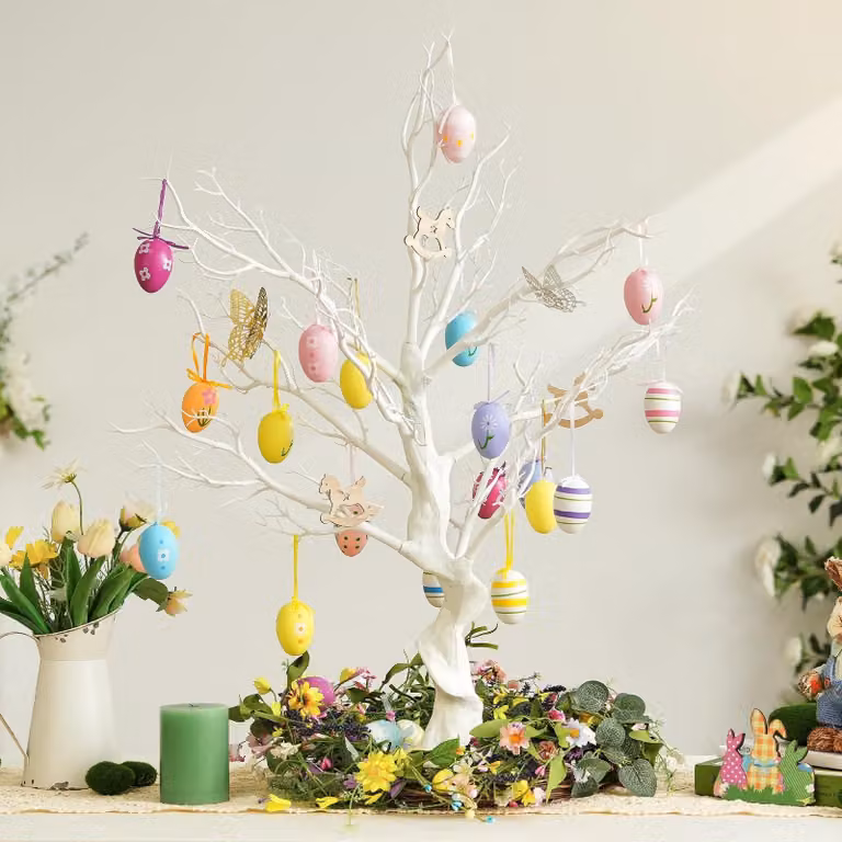Albero artificiale bianco per decorazioni, altezza 80 cm