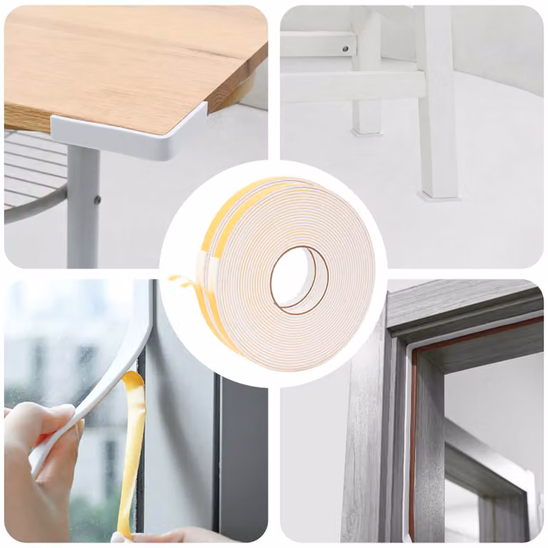 Set di 2 pezzi di nastro adesivo in schiuma biadesivo vidaXL, colore bianco, dimensioni 15 mm x 10 m