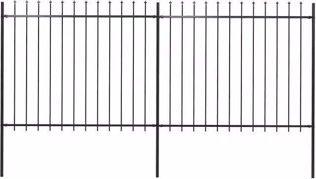 Recinzione da giardino Videx in acciaio con punta a lancia nera L: 337 cm, H: 150 cm