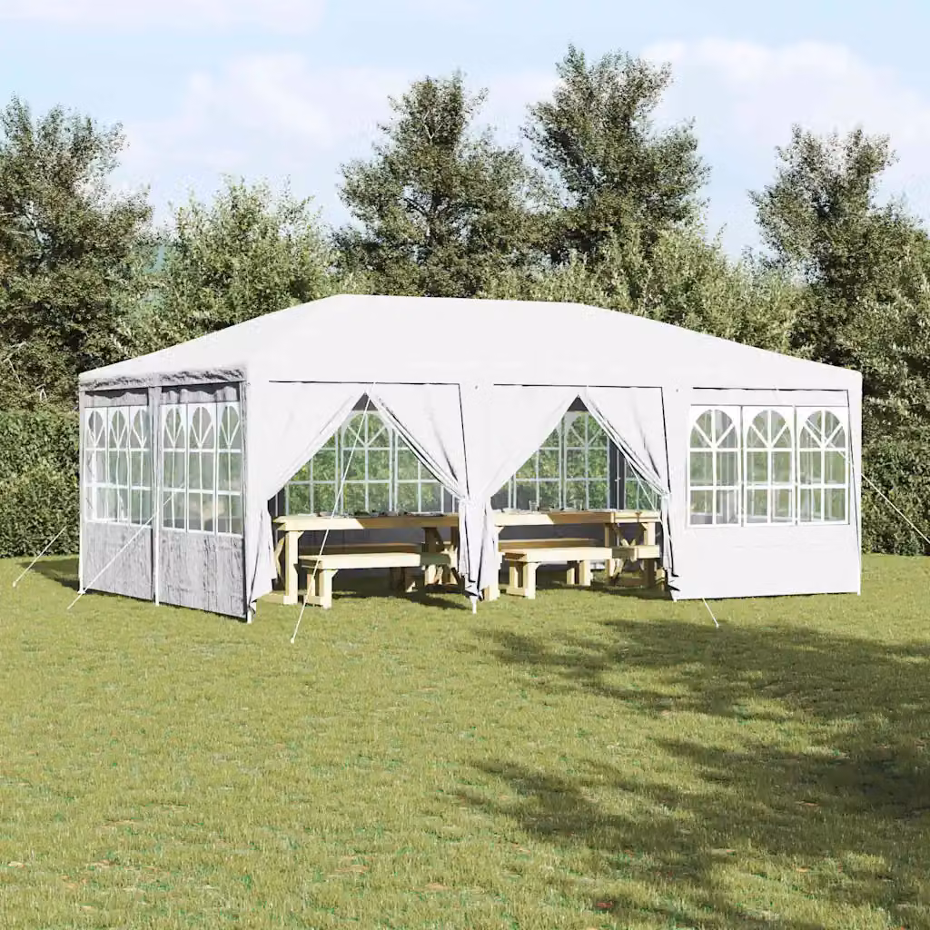 Tenda Party vidaXL in polietilene bianco L: 600 cm, P: 400 cm, H: 266 cm