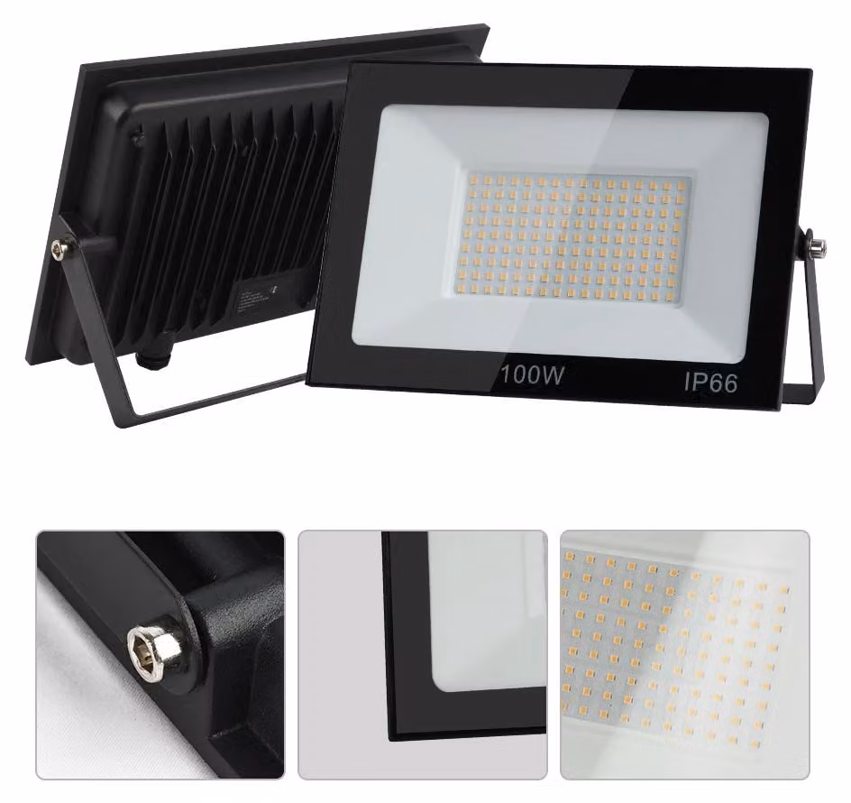 Faretto LED da esterno - 2 x 100 W - Grado di protezione IP66 - 220–240 V - Luce bianca fredda 5500–7000 K - Alluminio - Per uso esterno