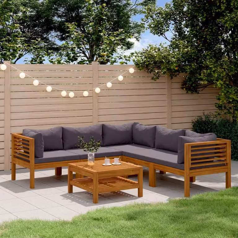 Maison Exclusive - Set da giardino da 6 pezzi con cuscini, in legno massello di acacia