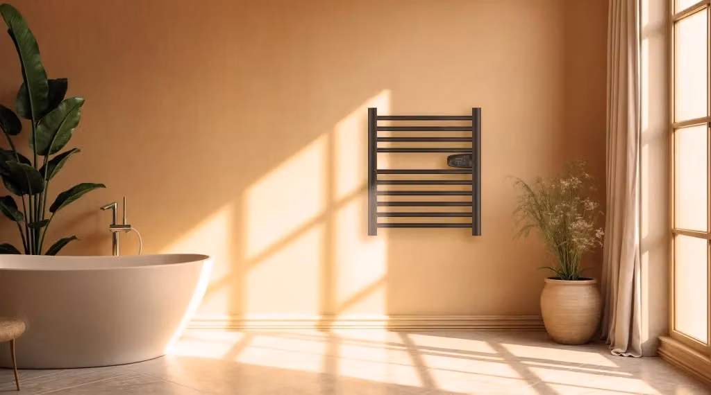 Scaldasalviette elettrico Bestherm HESTIA senza fluido 300W nero H 62 x L 54 cm – 2