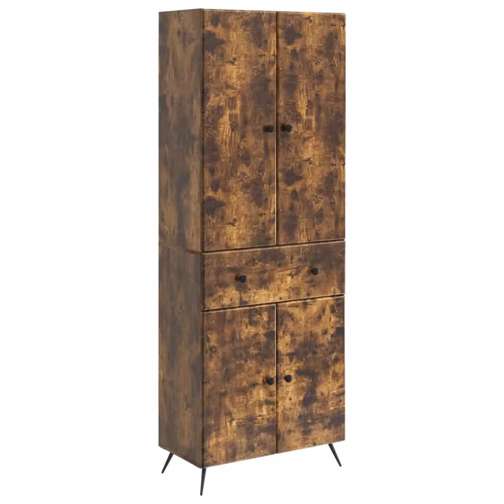 Set di 2 mobili da soggiorno vidaXL in legno rovere color marrone con ante a battente e ripiani interni L: 66 cm, P: 34.5 cm, H: 90 cm – 2