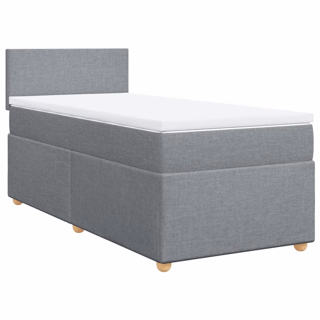 Giroletto a Molle con Materasso Grigio Chiaro 90x200 cm Tessuto