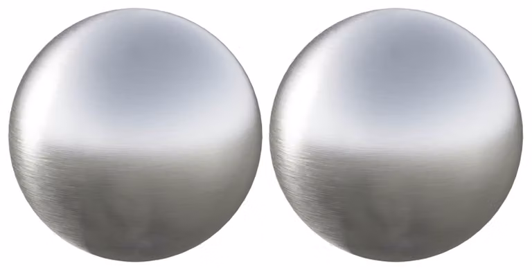 Sfere spazzolate, 2 pezzi, diametro 15 cm, acciaio inossidabile argentato, modello 201