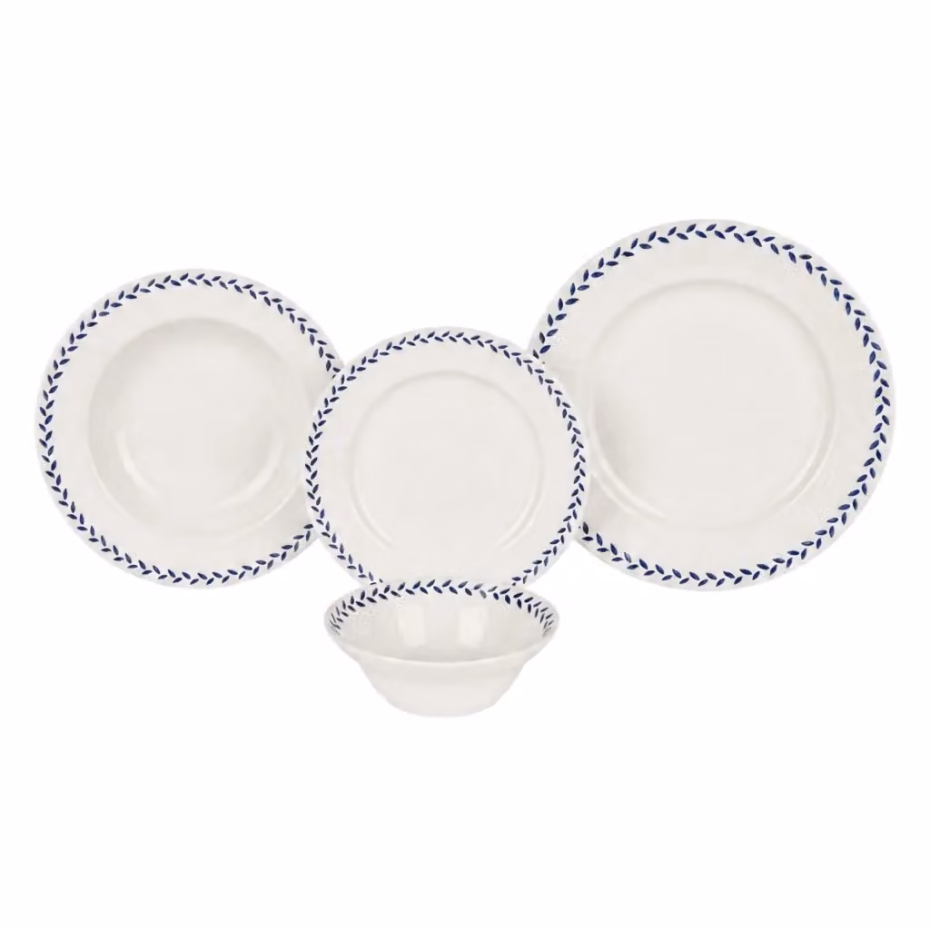 Servizio piatti Novanema DMORA in ceramica blu, set da 24 pezzi per adulti – 2