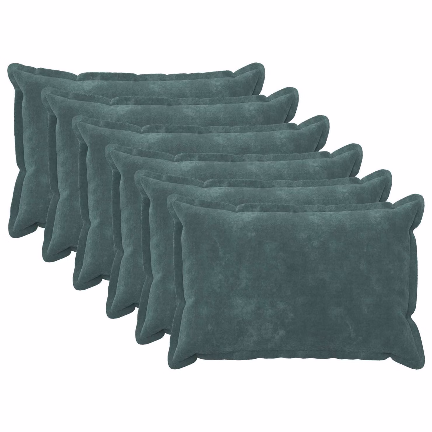 vidaXL Cuscino con cuscino HOUTEN 6 pz Blu mare Fleece in microfibra