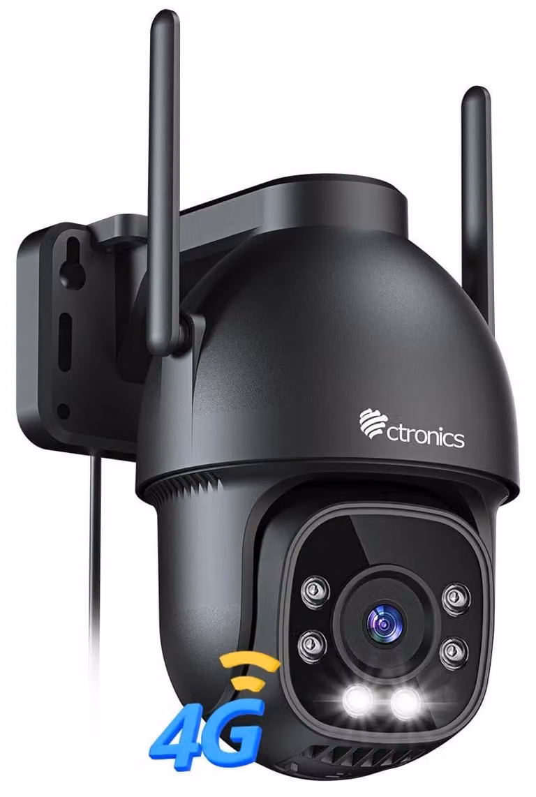 Telecamera di sicurezza esterna - 2,5K, 4MP, con slot per SIM - Risoluzione 2560x1440 - Telecamera IP PTZ
