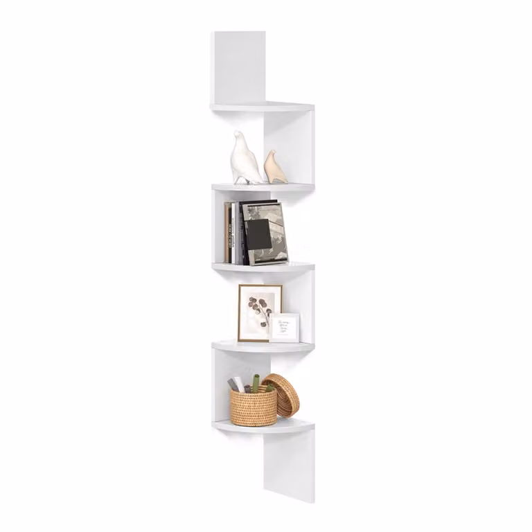Scaffale Angolare da Parete, Bianco