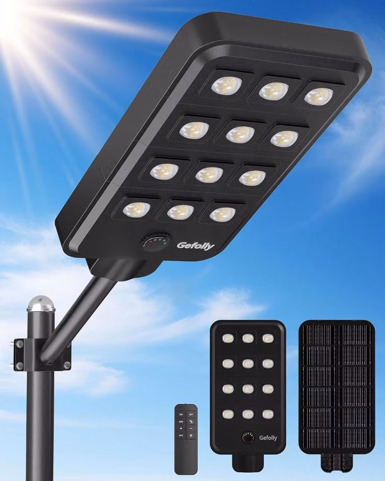 Lampione solare con 120 LED, batteria da 30.000 mAh, grado di protezione IP67, confezione da 5 pezzi