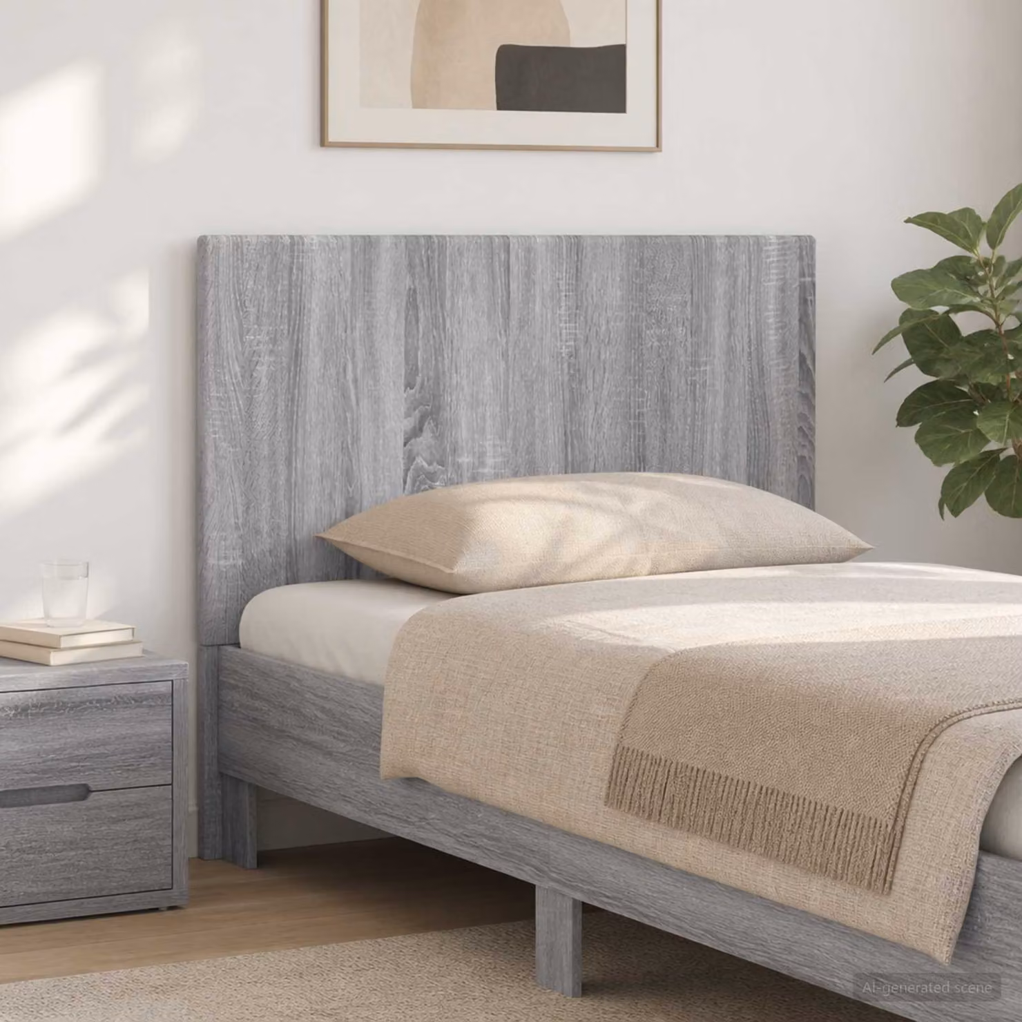 Testiera da muro moderna vidaXL BREDA Sonoma grigio in legno ingegnerizzato