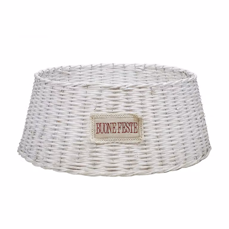 Copri Base Albero di Natale Salice Bianco VESTIAMO CASA, Diametro: 54 cm, Altezza: 20 cm