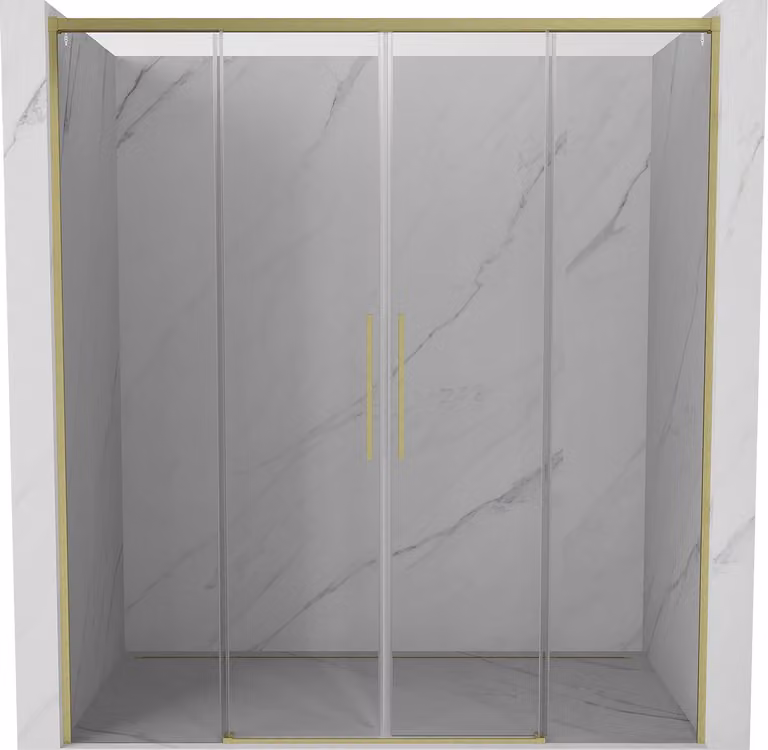 Mexen Rox porta doccia scorrevole 190 cm, trasparente, oro spazzolato - 8C2-190-002-55-00