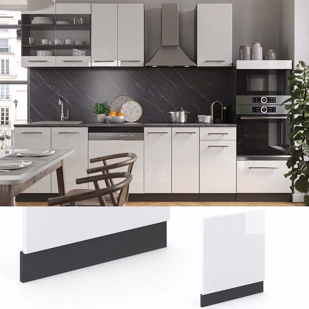 Pannello frontale Vicco Fame-Line Bianco lucido e Antracite, Larghezza: 60 cm – 2