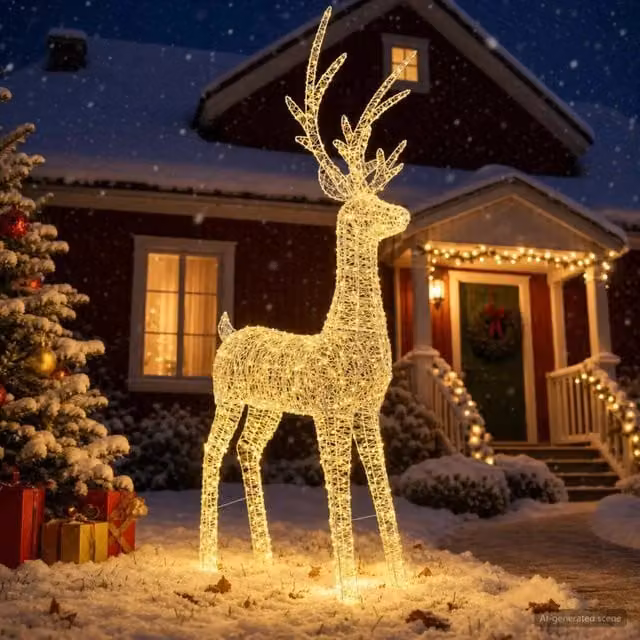 Renna di Natale luminosa a LED 1000 LED Bianco caldo 42049479