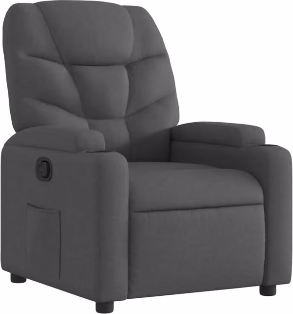 Poltrona | Sedia Relax reclinabile in tessuto grigio scuro