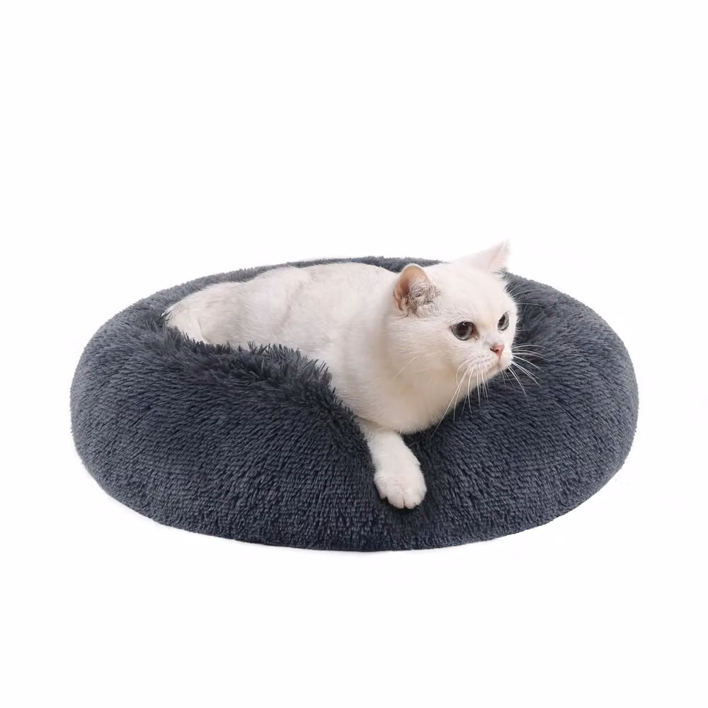 Cuccia per Cane in Peluche Morbida, Grigio Scuro / L 50 x P 50 x H 20 cm