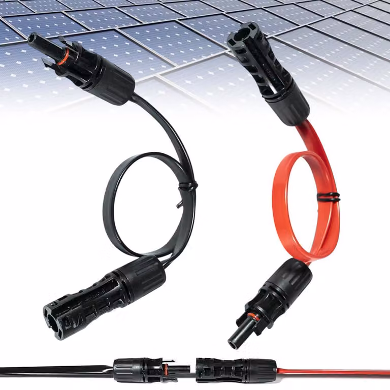 2 cavi di prolunga per pannelli solari, cavo solare compatibile con connettori MC4, lunghezza 30 cm
