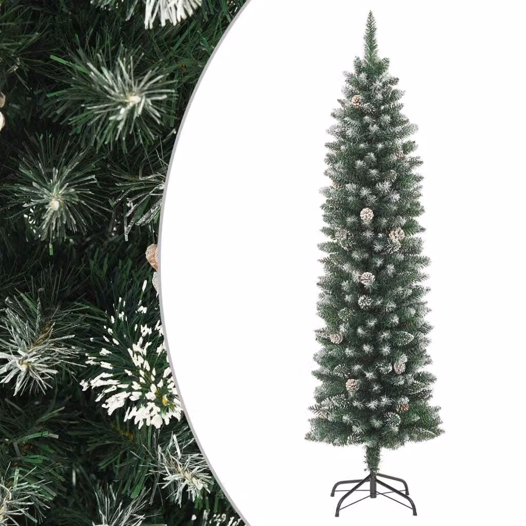 Maison Exclusive - Albero di Natale artificiale con supporto, modello slanciato, 210 cm, in PVC