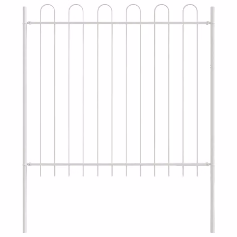 Set di 4 recinzioni rettangolari per giardino vidaXL in acciaio verniciato a polvere, Grigio o Bianco, L: 6,8 m x H: 1,2 m