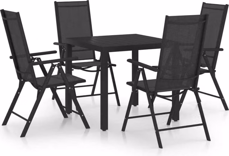 Maison Exclusive - Set da pranzo da giardino 5 pezzi in alluminio nero