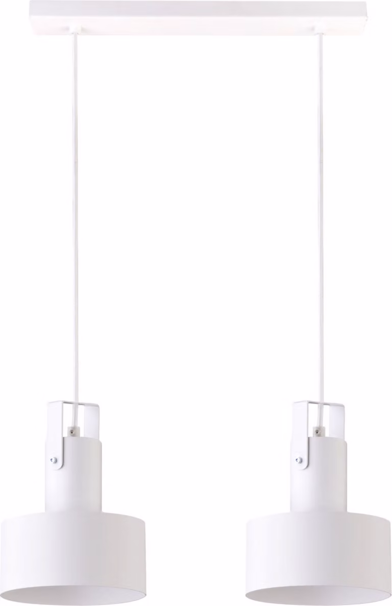 Lampada a sospensione moderna in stile minimalista, bianca, doppia, per soggiorno e sala da pranzo Rif Plus 2xE27 15W Sigma Lighting