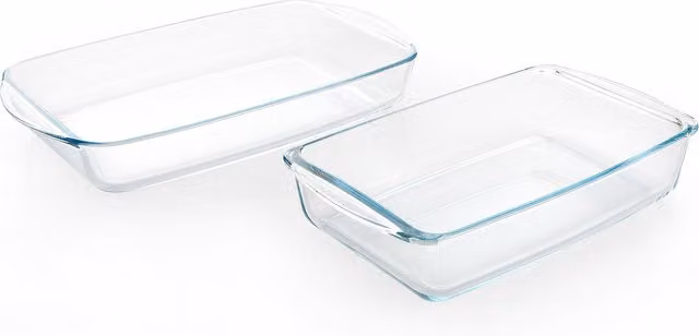 Set di 2 pirofile rettangolari in vetro trasparente Pasabahce, L/P: 33,6 x 19 cm e 26 x 14 cm