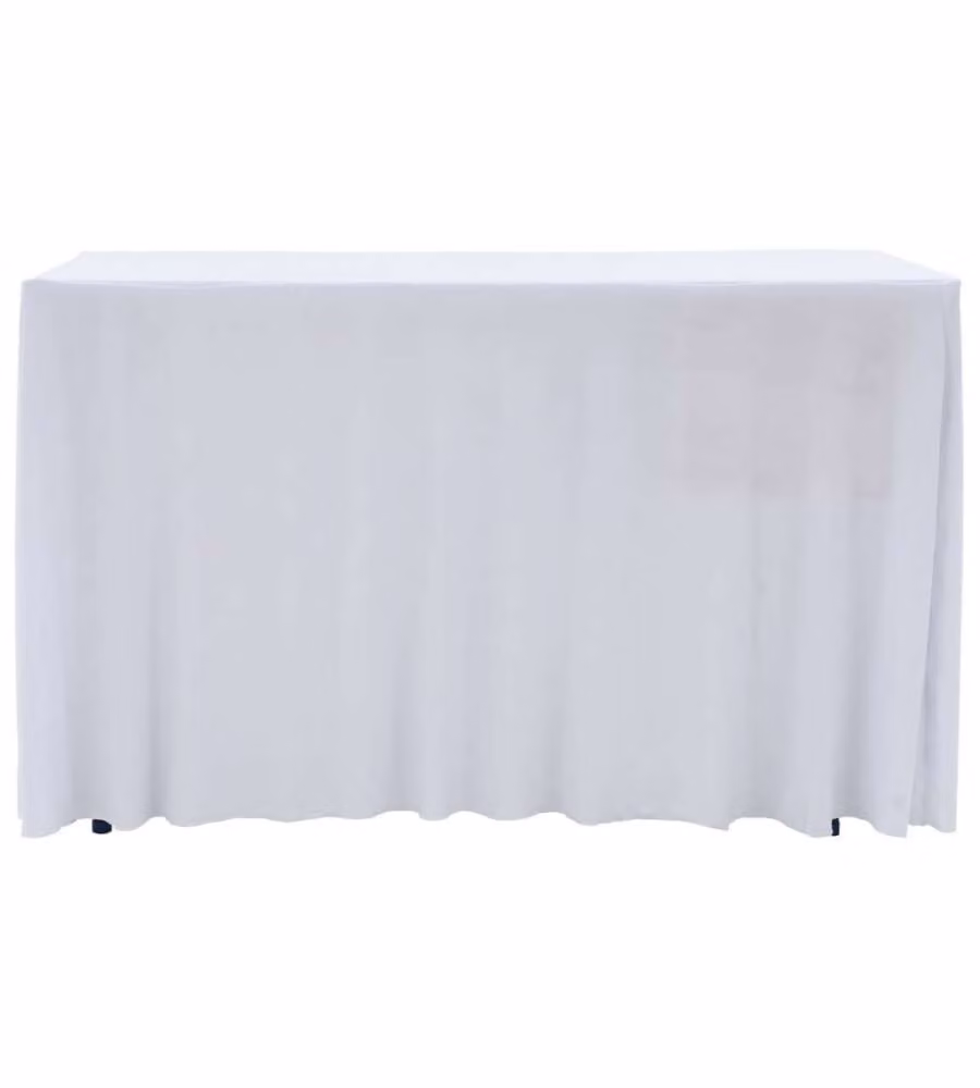 Copertura Elastica per Tavolo con Gonna 2 pz 183x76x74cm Bianco