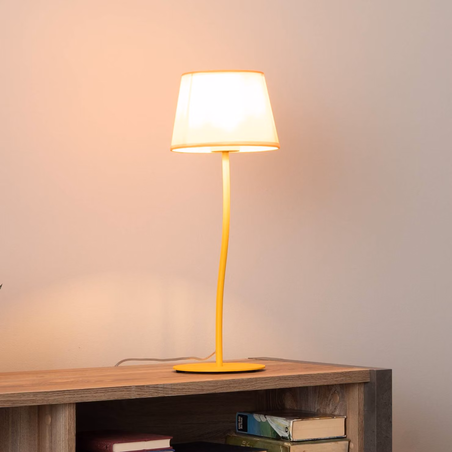 Lampada da tavolo Nicola TK Lighting, Giallo / Arancione, Soggiorno / Sala da pranzo, Metallo, Giovanile, Lampada da tavolo