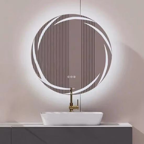 Specchio Bagno a LED - Regolabile e Anti-Condensazione - Comando Touch - Impermeabile IP65 - 60cm