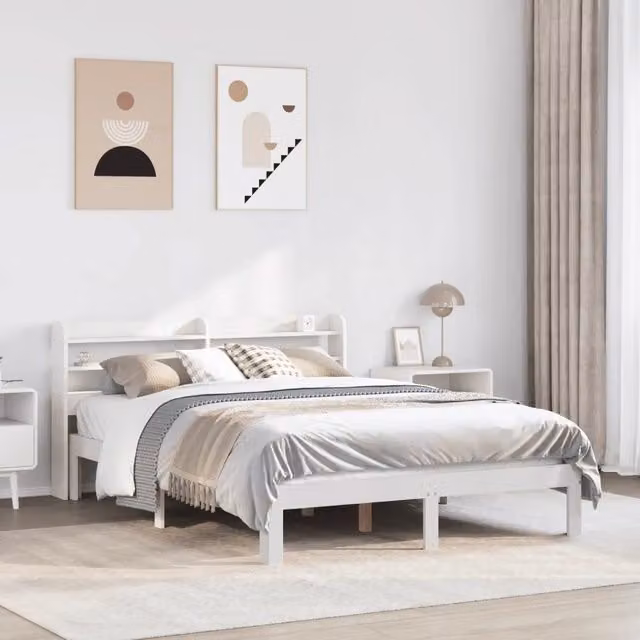 Giroletto con Testiera senza Materasso Bianco 160x200 cm 3306793