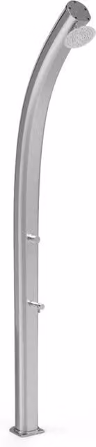 Doccia Solare Jolly Top Line Arkema Design in Alluminio con Miscelatore e Lavapiedi, Colore Argento, 25 Litri