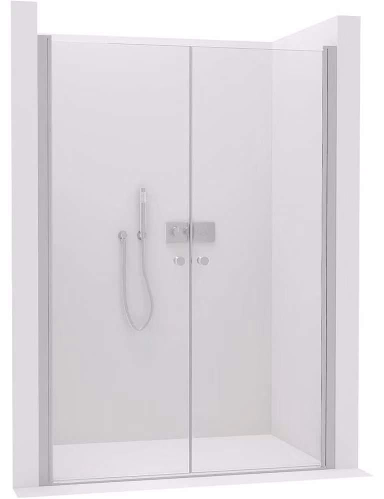 Porta doccia a due ante Antelo, sinistra/destra - 6 mm - cromata, vetro trasparente - 88x190 cm