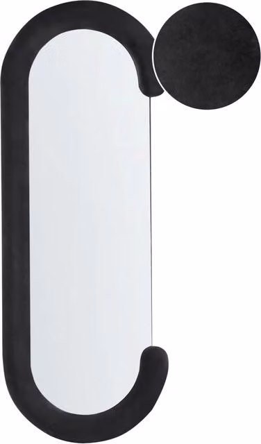 Specchio da parete in MDF nero con cornice in vetro 54 x 158 cm Forma irregolare Decorativo a parete Pezzo d'arredo in stile moderno