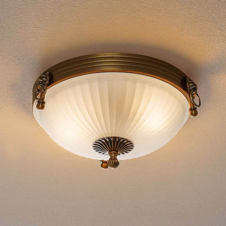 ORION Plafoniera soffitto Rocca, dimmerabile, Bronzo / Ottone antico, Soggiorno / Sala da pranzo, Metallo, Antico, Plafoniera