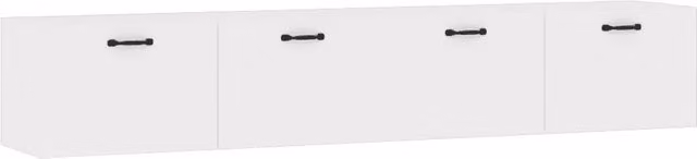 Armadietto a Muro | Mobili Parete 2 pz Bianco 100x36,5x35 cm in Legno Multistrato