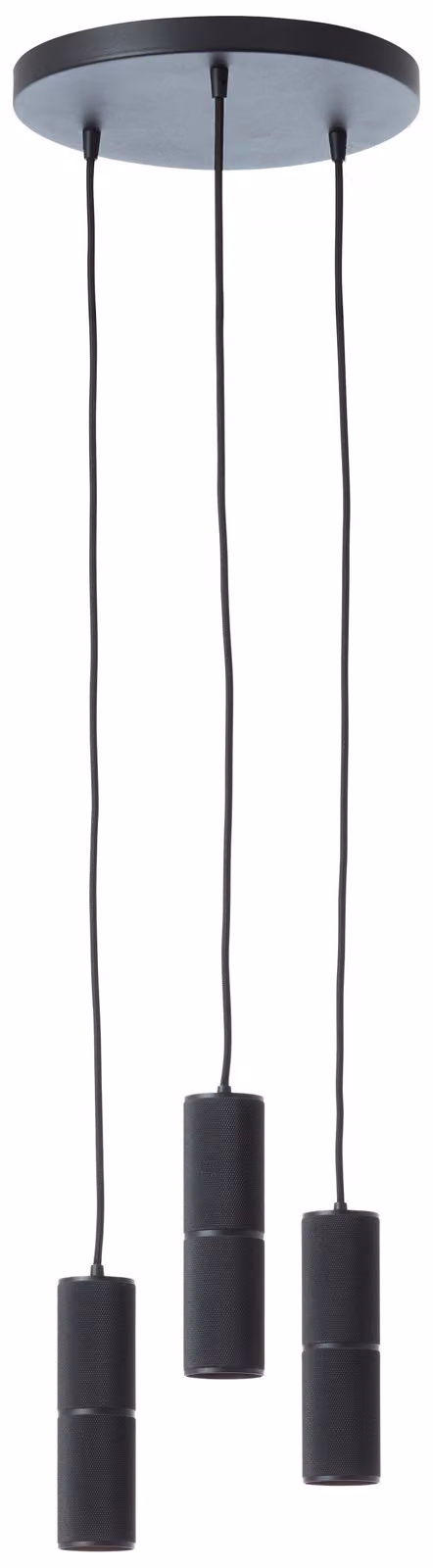 Lampada a sospensione BRILLIANT, 3 luci, modello Marty, colore nero, grado di protezione IP20, attacco GU10, dimmerabile, con sorgente luminosa LED inclusa e sostituibile