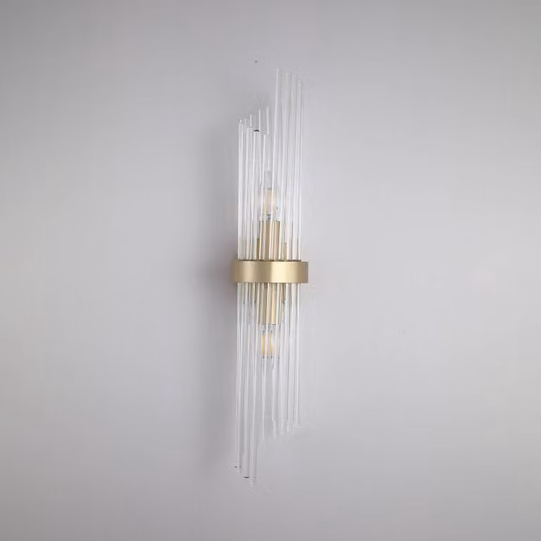 Searchlight Applique da parete Lara, dimmerabile, Ottone / Oro, Soggiorno / Sala da pranzo, Vetro, Applique