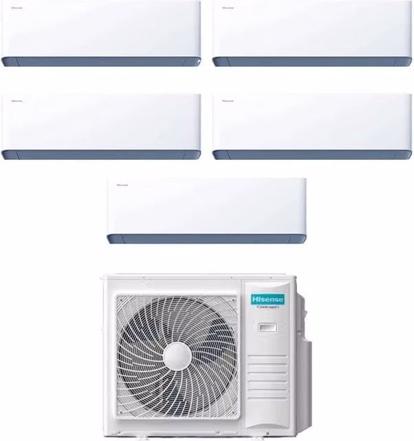 Condizionatore Hisense Penta Split UNI HB 9+9+9+9+12 con Wi-Fi Integrato, Classe Energetica A++, Colore Bianco